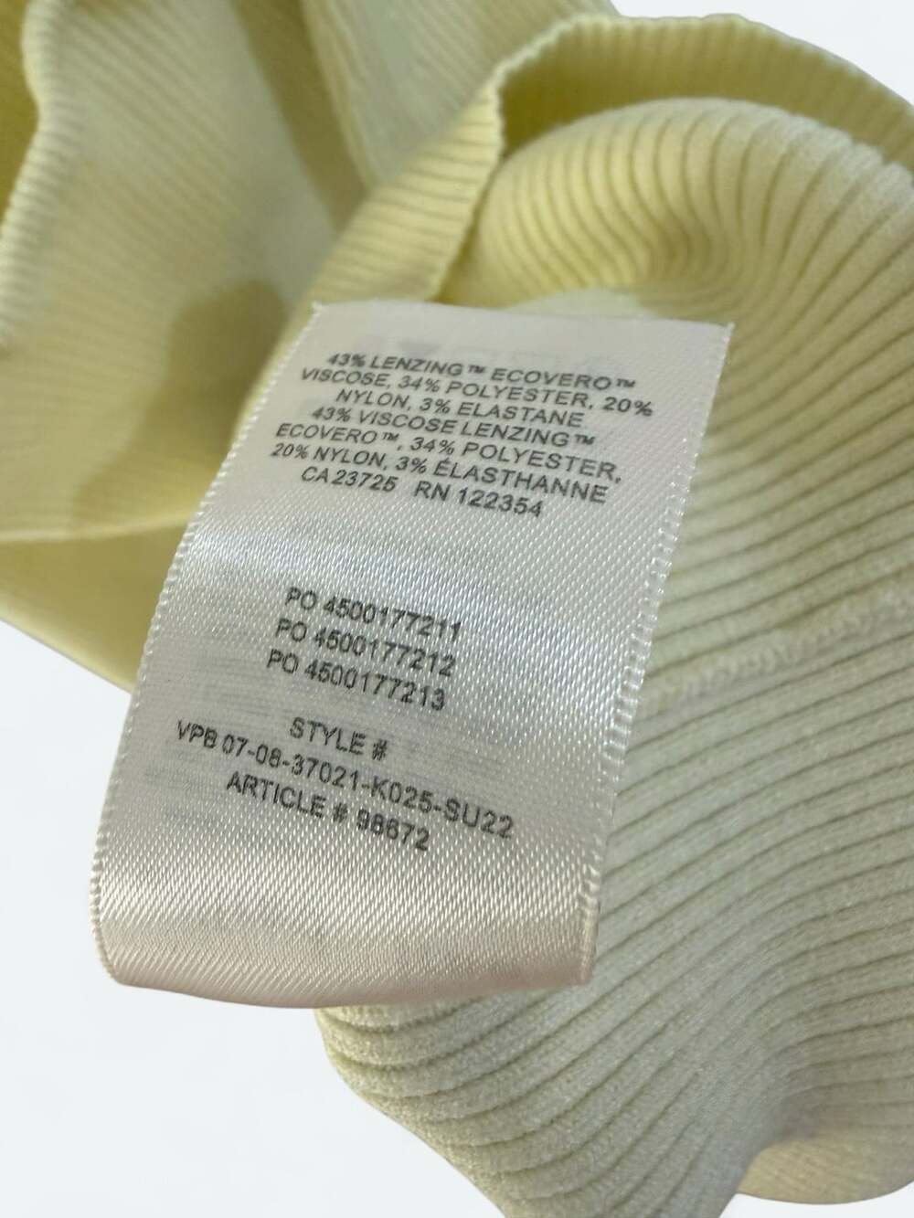 Wilfred Free Cutout Ribbed Mini Dress Size 2XS Yellow - Picture 6 of 10